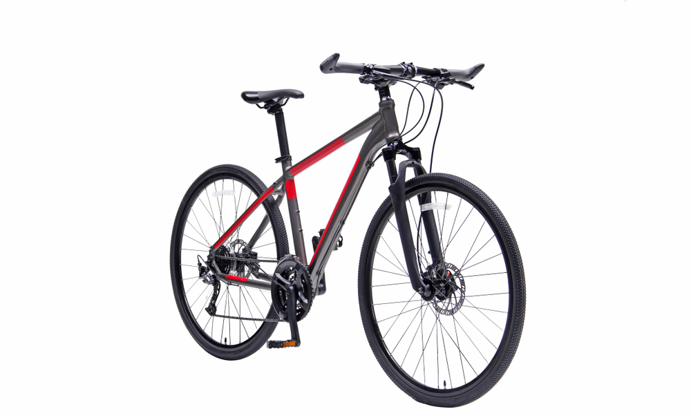 Isolated,Hybrid,Gent,Mountain,Bike,With,Black,And,Red,Color