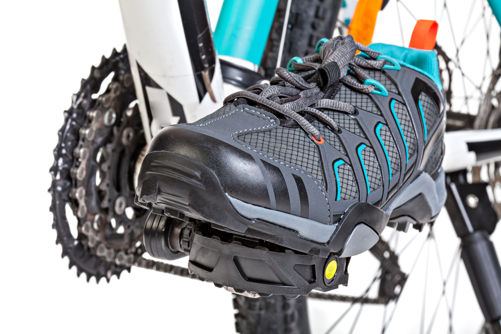 Closeup,Of,Special,Contact,Shoe,Attached,To,The,Bicycle,Pedal.